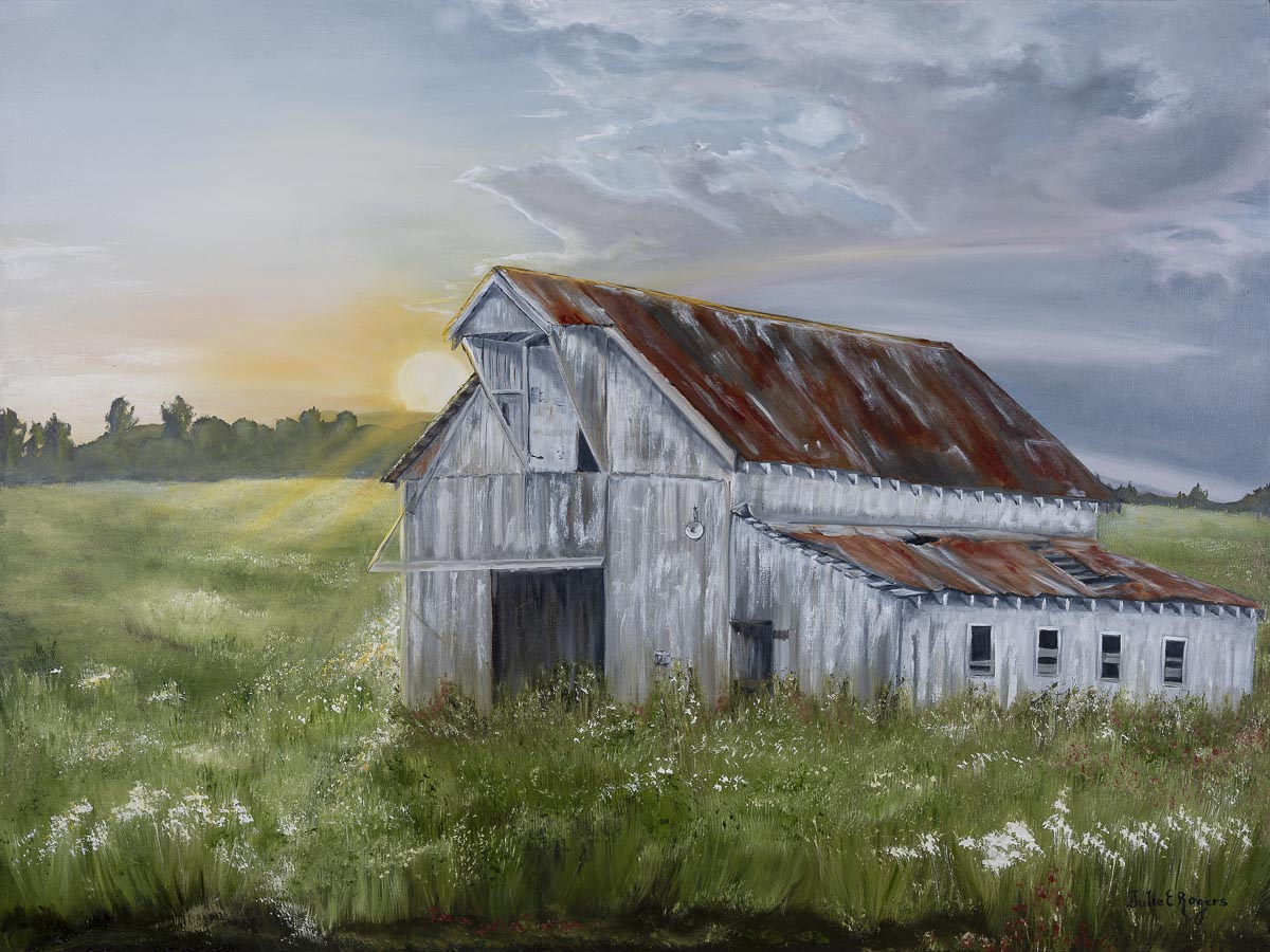 “White Barn Sunrise”
